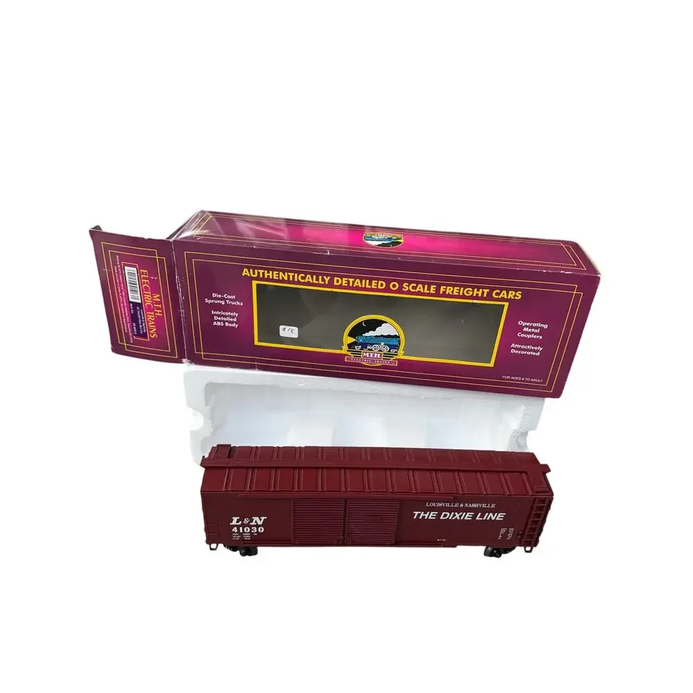 Title: MTH O Scale Louisville & Nashville 50’ Double Door Box Car #41030